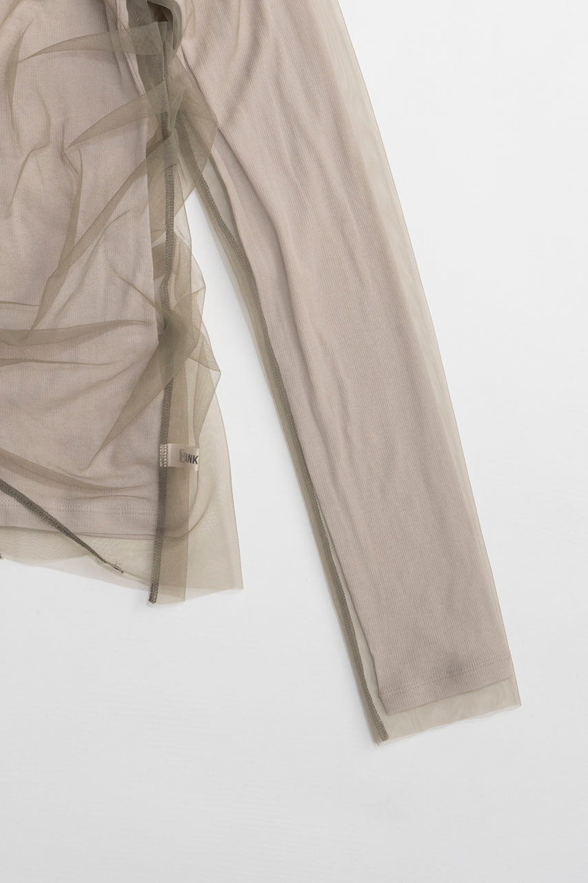 Tulle Layered Drape Top - 2026 SPRING