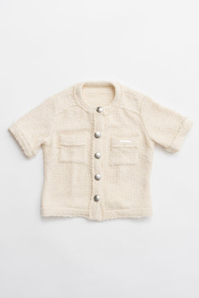 【25 SPRING PRE ORDER】Half-Sleeve Tweed Top