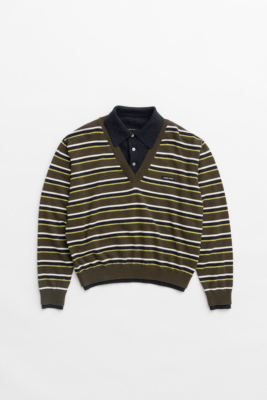 Layered Polo Knit Top - 2026WINTER