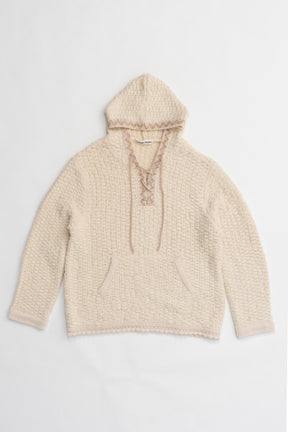 【24WINTER PRE ORDER】Lace Up Slub Hoodie Knit