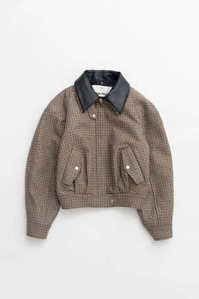 Leather Collar Short Coat - 2026WINTER