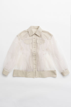 【25 SPRING PRE ORDER】Cocoon Sleeve Tulle Blouson