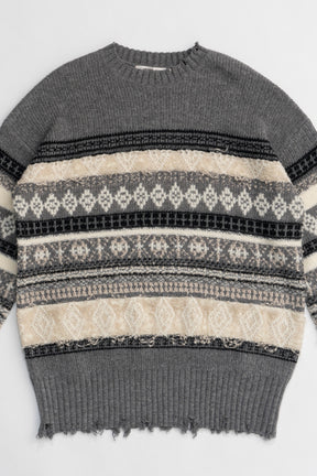 【24WINTER PRE ORDER】Slub Damaged Nordic Knit