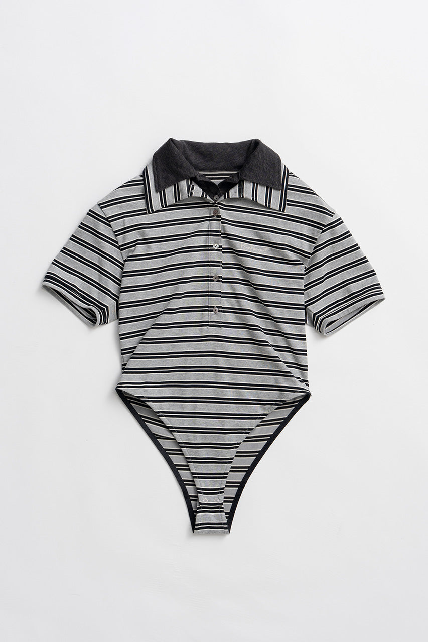 Double Collar Polo Bodysuit
