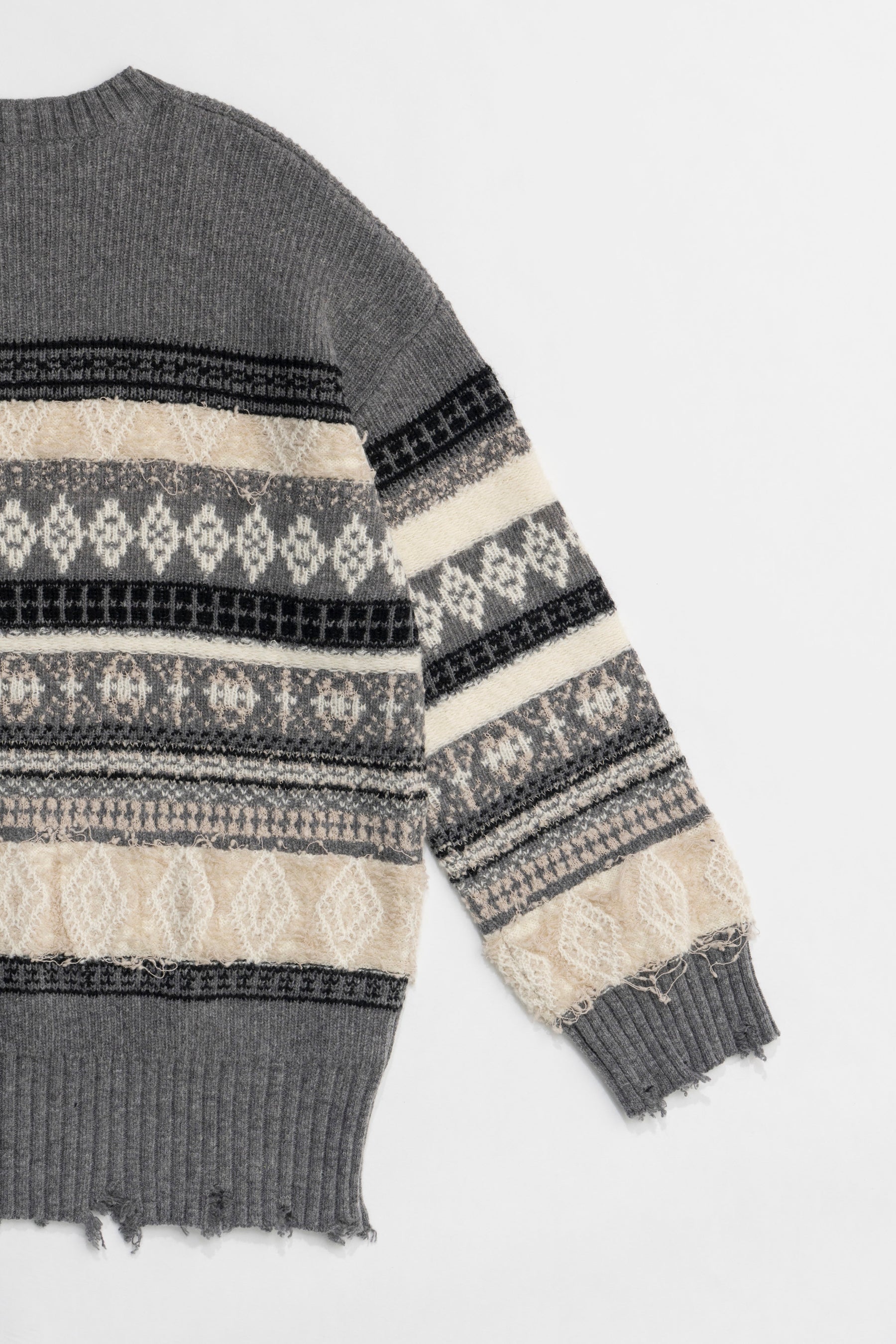 【24WINTER PRE ORDER】Slub Damaged Nordic Knit