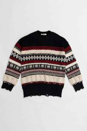 【24WINTER PRE ORDER】Slub Damaged Nordic Knit