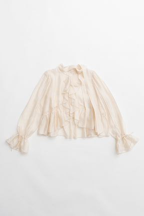 Ruffle Bow Tie Blouse - 2026 SPRING