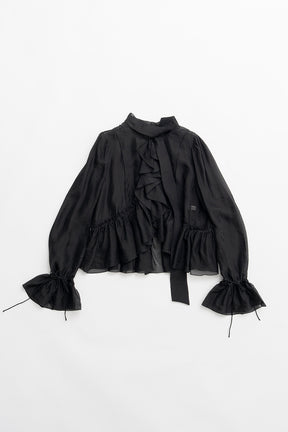 Ruffle Bow Tie Blouse - 2026 SPRING