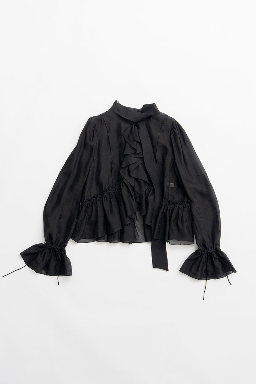 Ruffle Bow Tie Blouse - 2026 SPRING