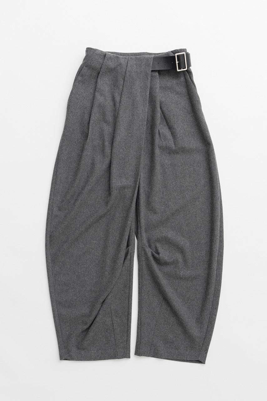 Asymmetrical Tuck Belt Wool Pants - 2026WINTER