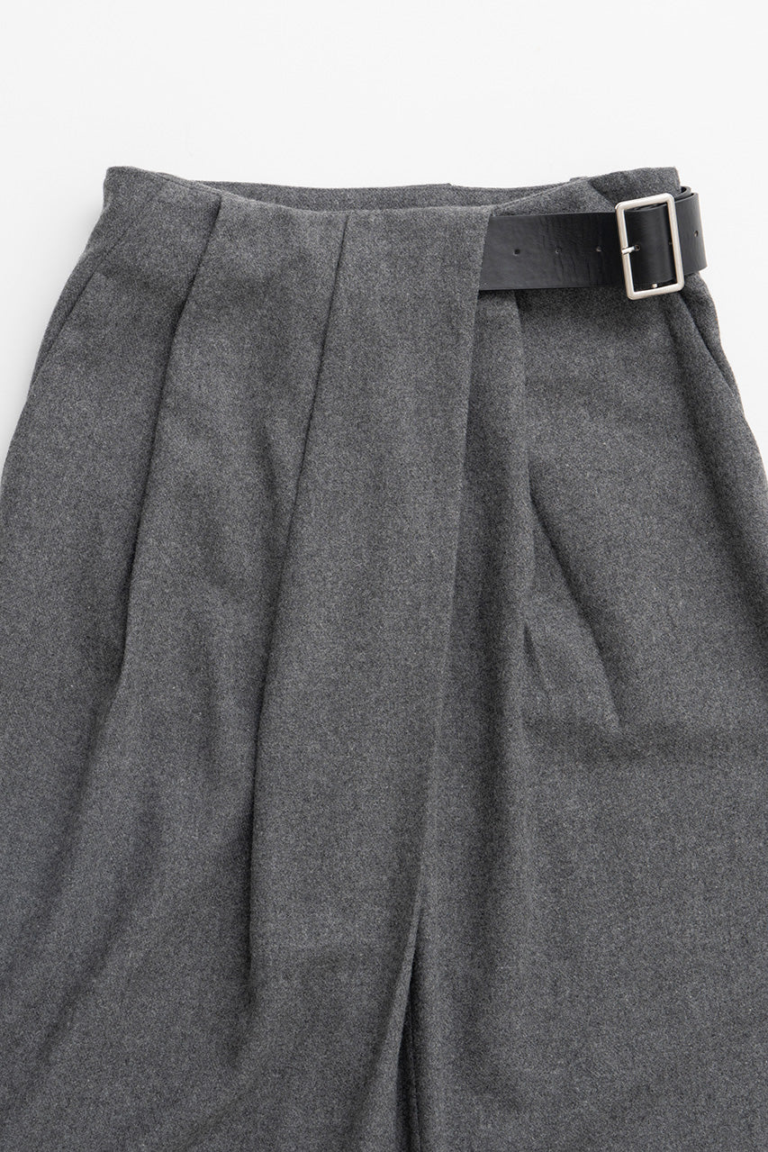 Asymmetrical Tuck Belt Wool Pants - 2026WINTER