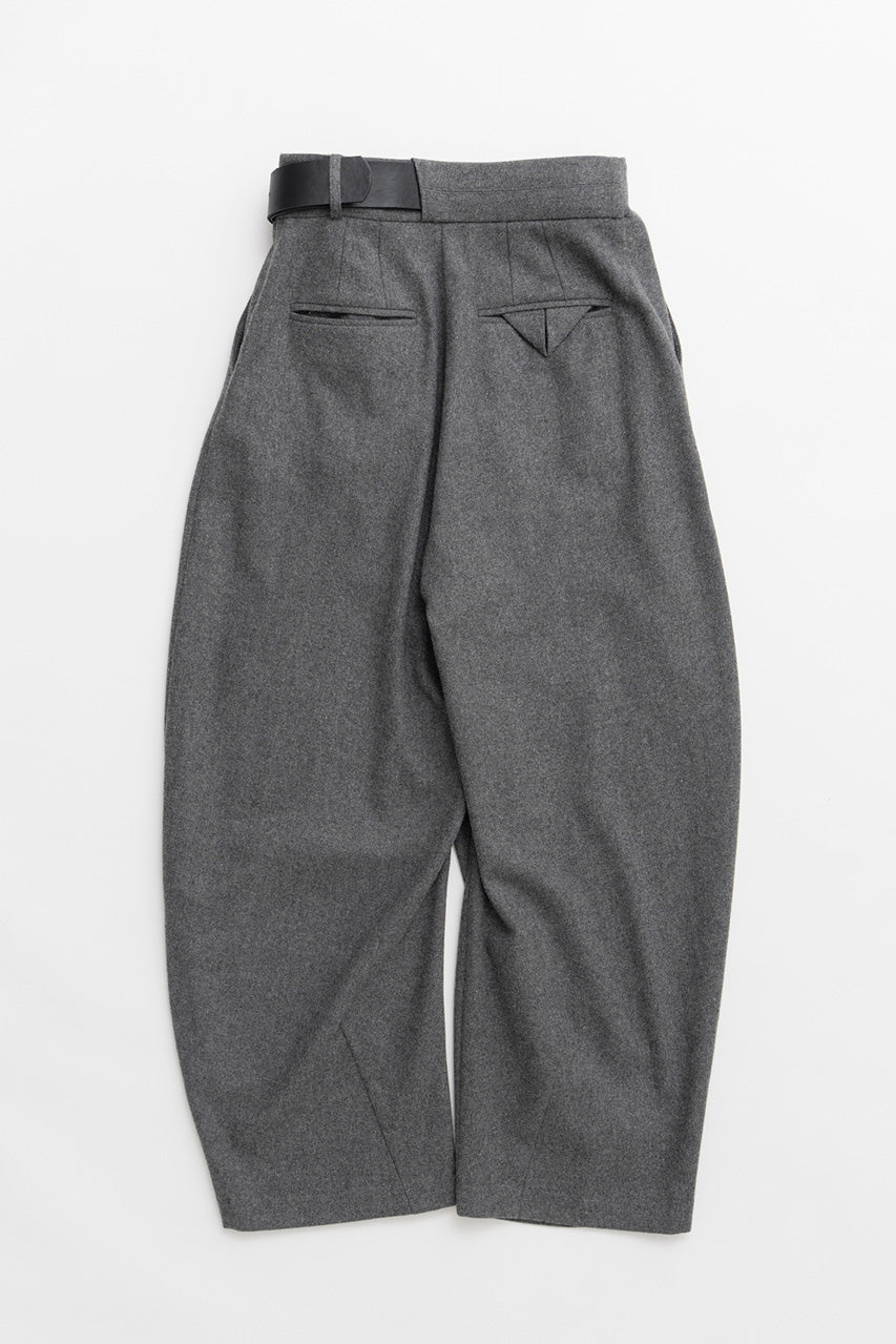Asymmetrical Tuck Belt Wool Pants - 2026WINTER