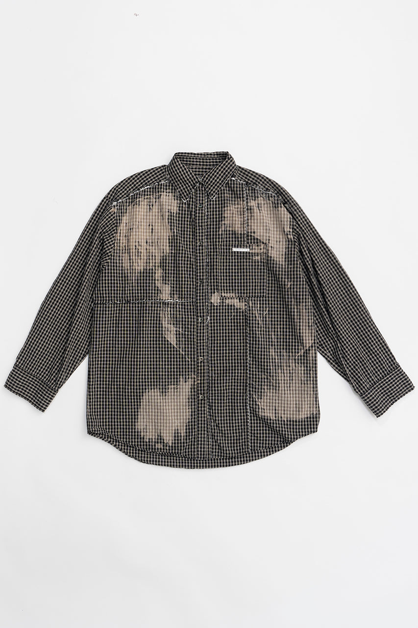 [24Autumn PRE ORDER] CUT-OFF BLEACHED CHECK SHIRT