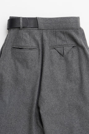 Asymmetrical Tuck Belt Wool Pants - 2026WINTER