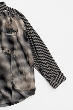 Cut-off Bleached Check Shirt