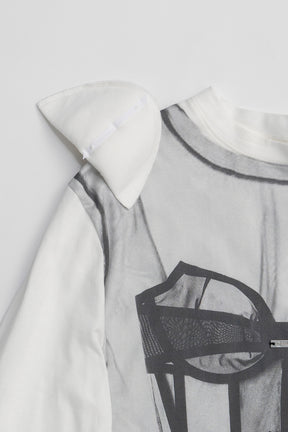 Tulle Bustier Print Long Tee - 2026 SPRING