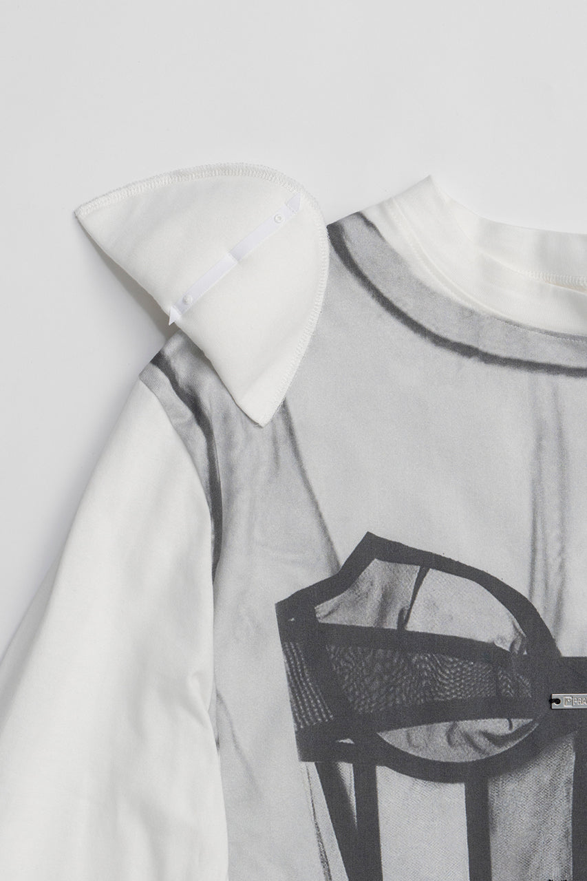 Tulle Bustier Print Long Tee - 2026 SPRING