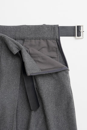 Asymmetrical Tuck Belt Wool Pants - 2026WINTER