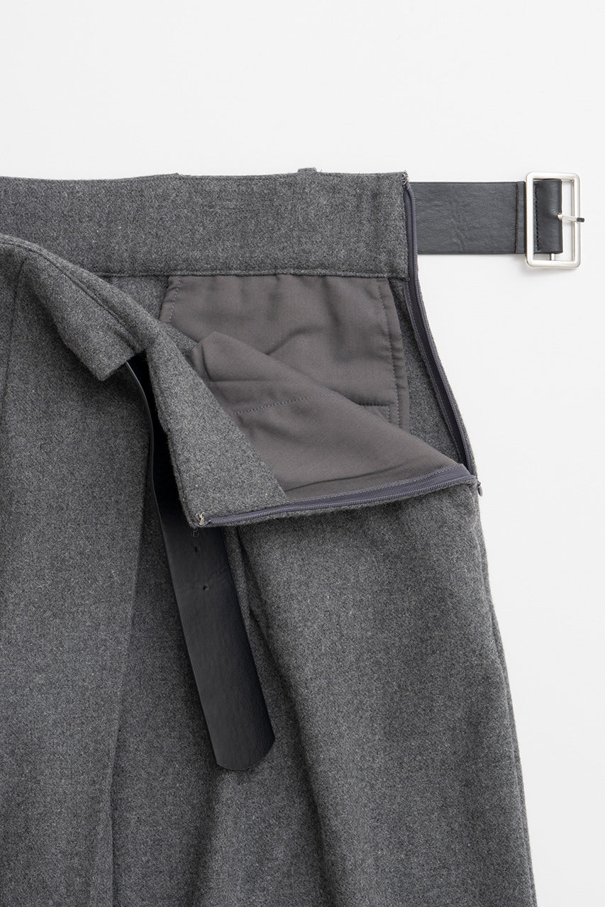 Asymmetrical Tuck Belt Wool Pants - 2026WINTER