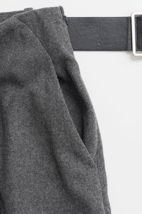 Asymmetrical Tuck Belt Wool Pants - 2026WINTER