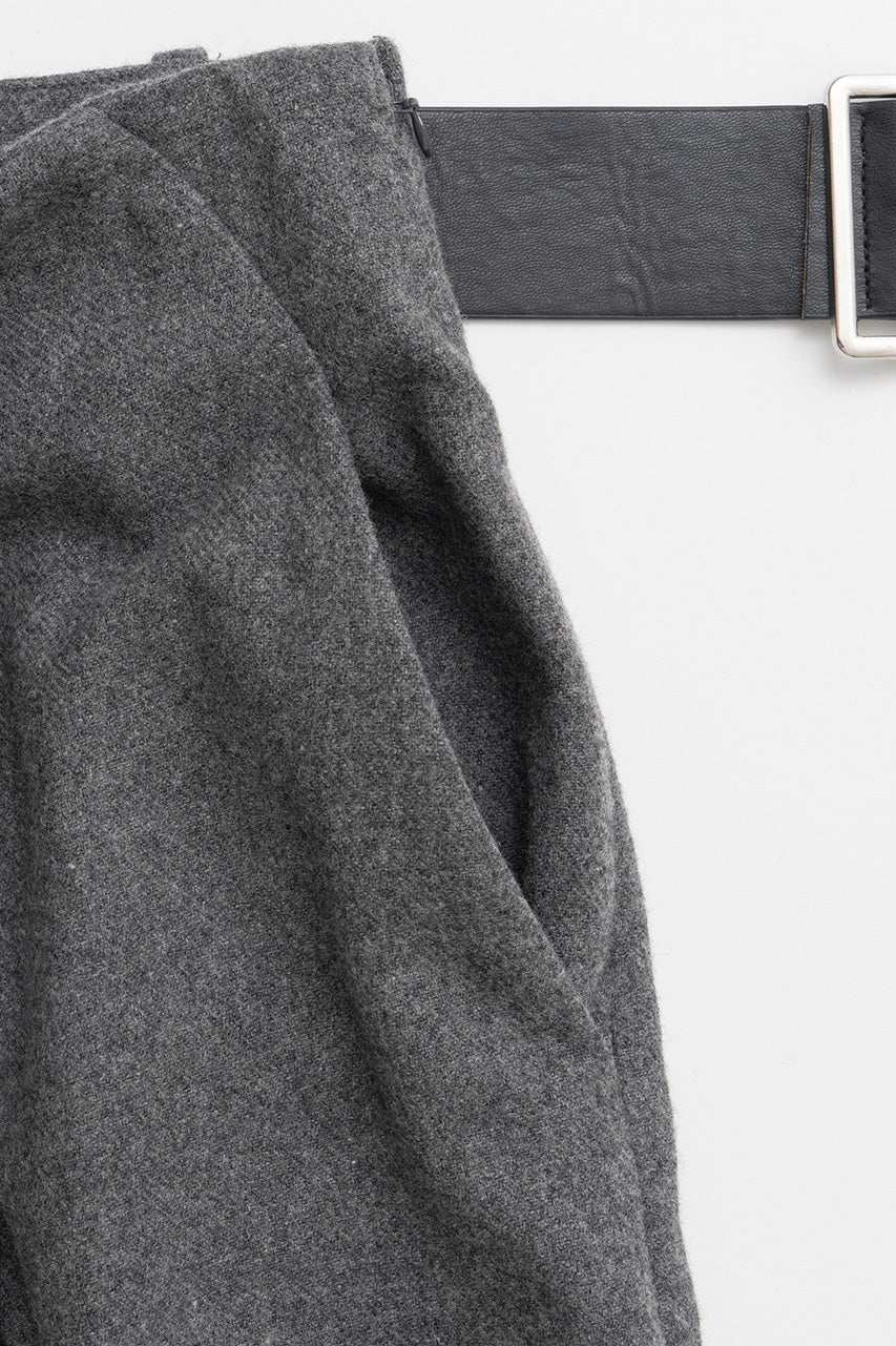Asymmetrical Tuck Belt Wool Pants - 2026WINTER