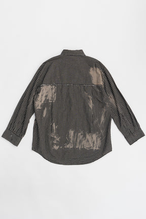 [24Autumn PRE ORDER] CUT-OFF BLEACHED CHECK SHIRT