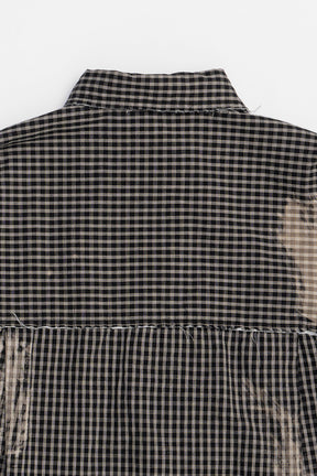 Cut-off Bleached Check Shirt