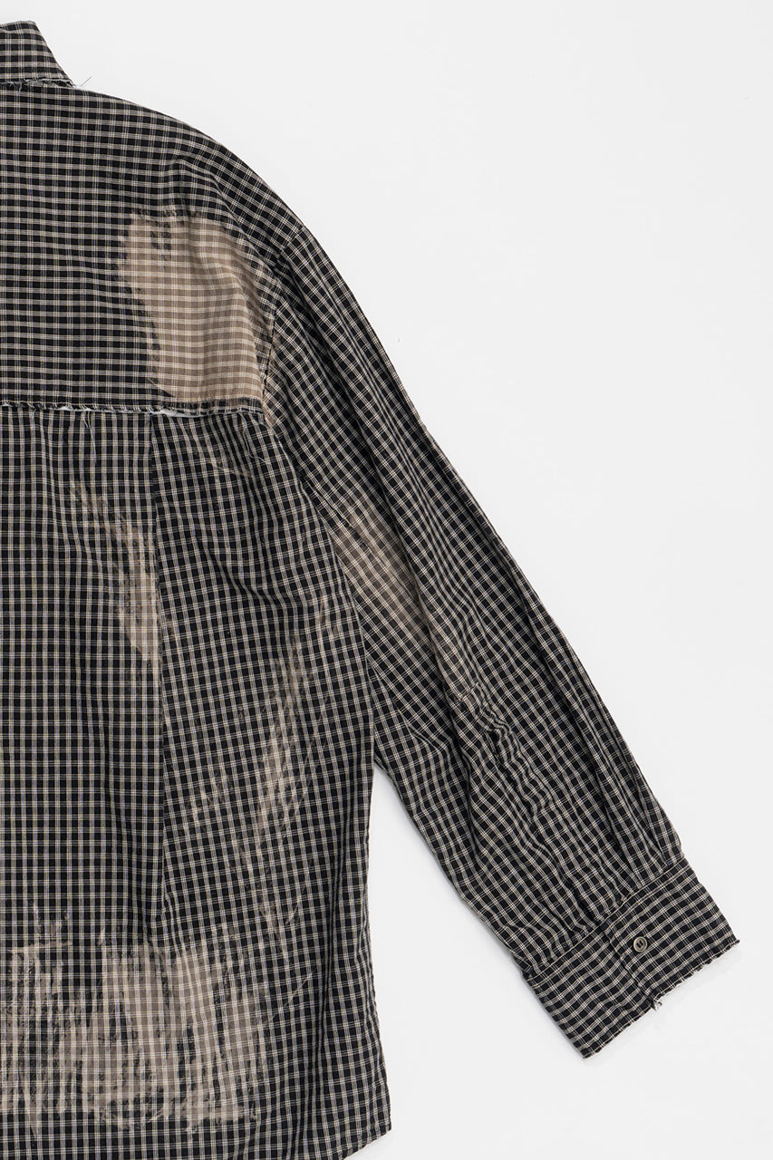 [24Autumn PRE ORDER] CUT-OFF BLEACHED CHECK SHIRT