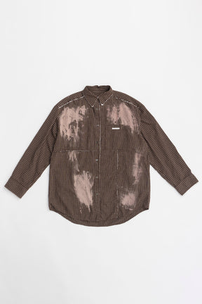 [24Autumn PRE ORDER] CUT-OFF BLEACHED CHECK SHIRT