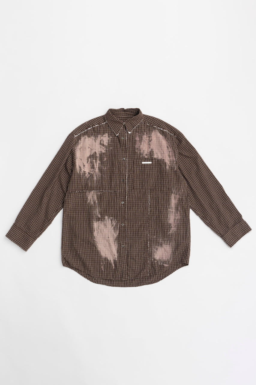 Cut-off Bleached Check Shirt