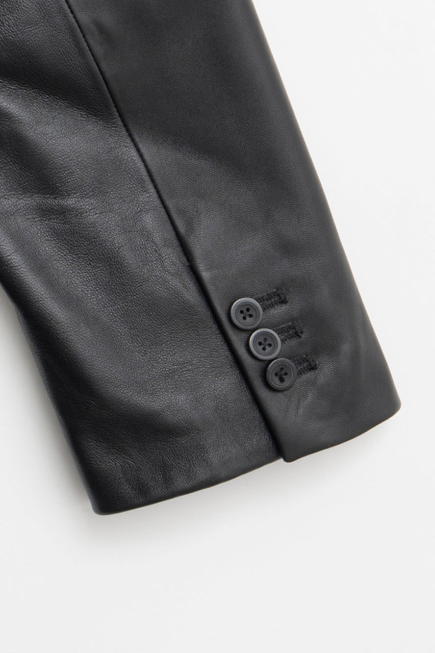 Lamb Leather No-Collar Jacket - 2026 SPRING