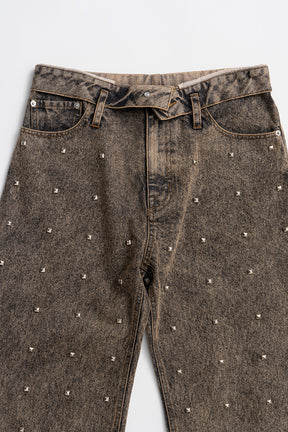 Studded Straight Jeans
