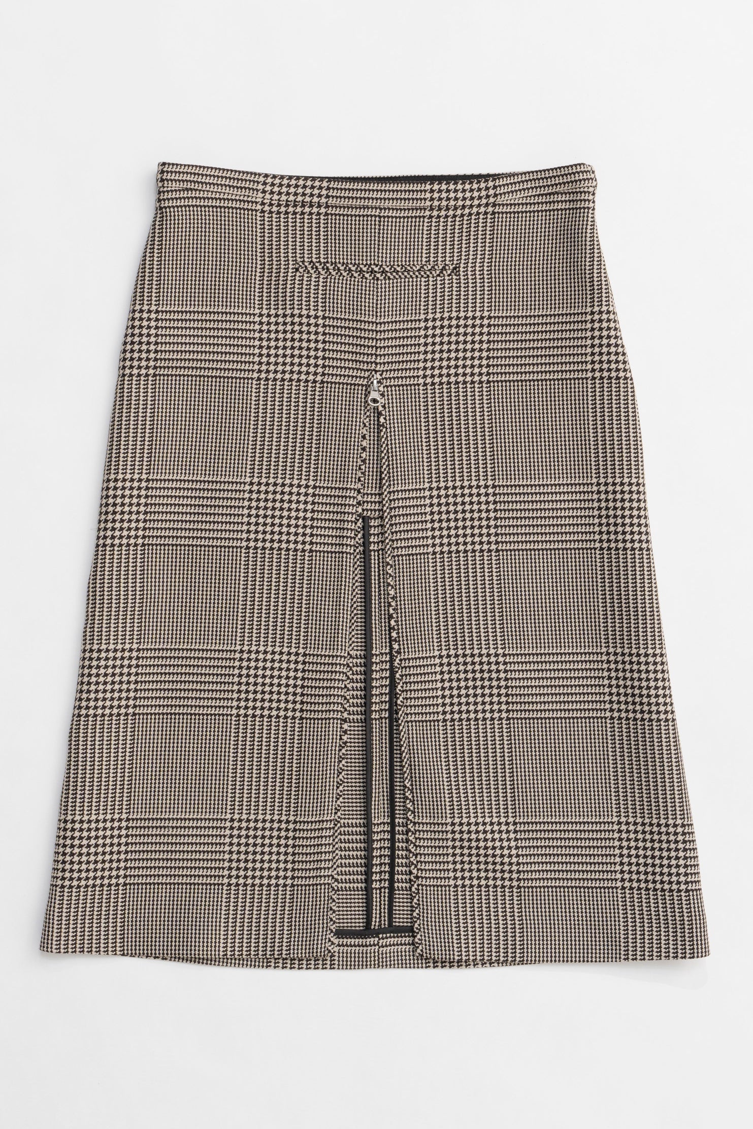 Zipped Prince Of Wales Skirt