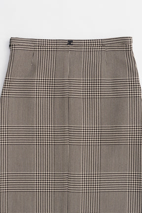 Zipped Prince Of Wales Skirt