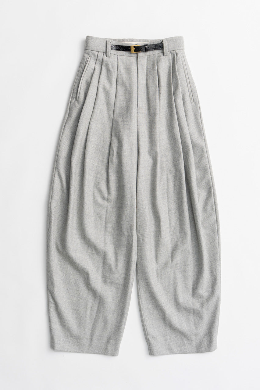 Belted Cocoon Flannel Pants - 2026WINTER