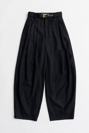 Belted Cocoon Flannel Pants - 2026WINTER