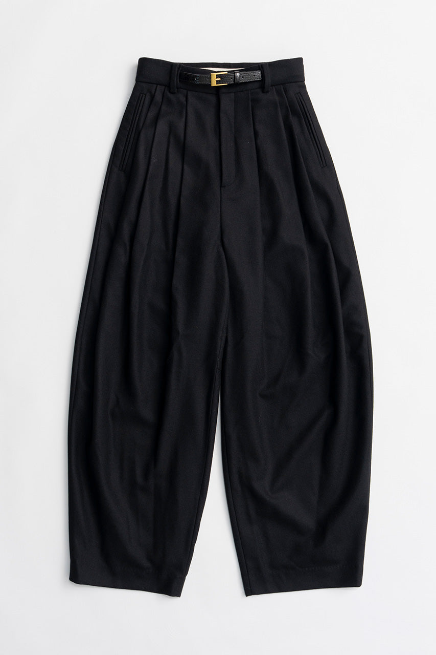 Belted Cocoon Flannel Pants - 2026WINTER