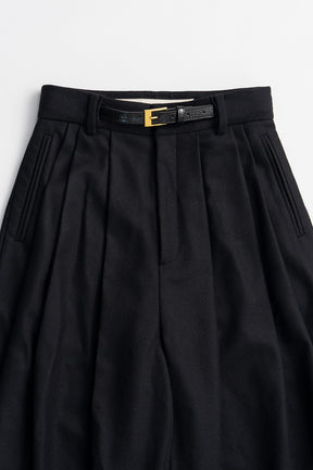 Belted Cocoon Flannel Pants - 2026WINTER