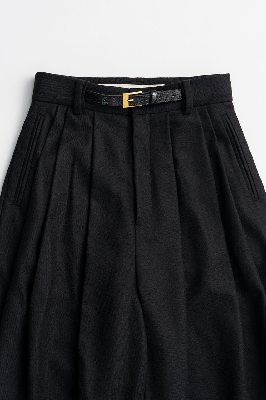Belted Cocoon Flannel Pants - 2026WINTER