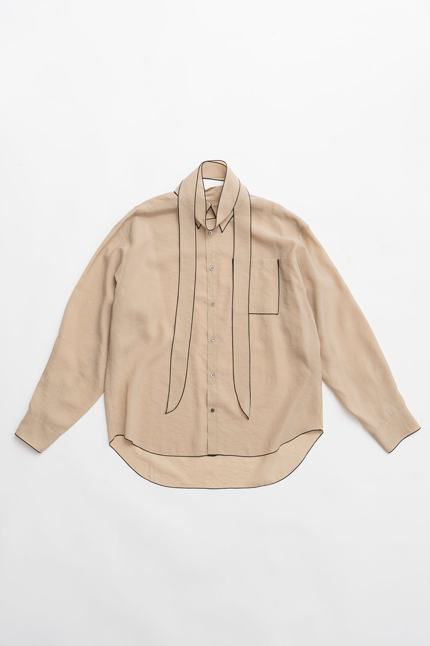 Contrast Trim Sheer Shirt - 2026 SPRING