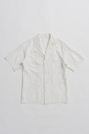 Cross-Lace Open-Neck Shirt - 26SUMMER 2nd