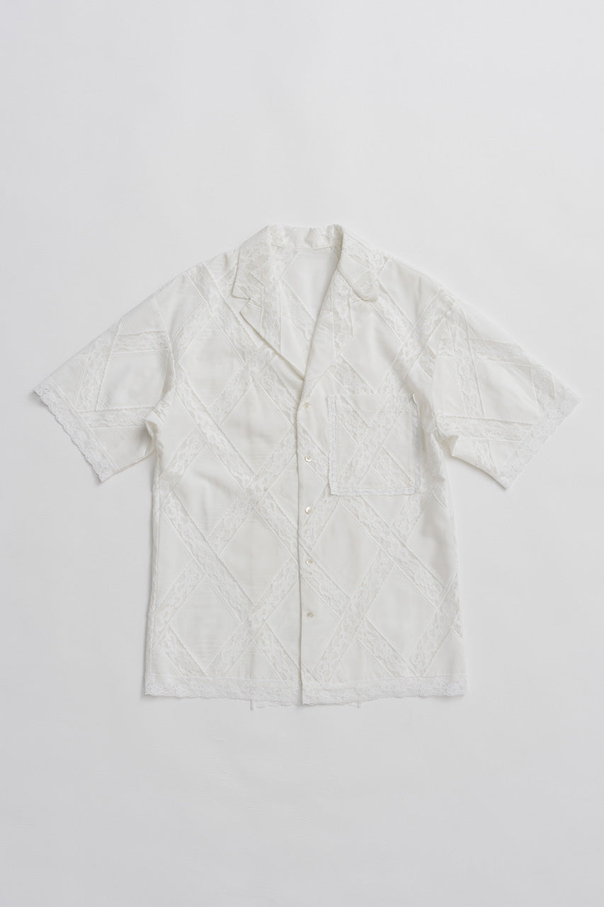 Cross-Lace Open-Neck Shirt - 26SUMMER 2nd