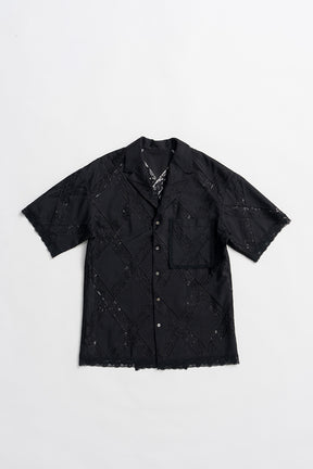 Cross-Lace Open-Neck Shirt - 26SUMMER 2nd