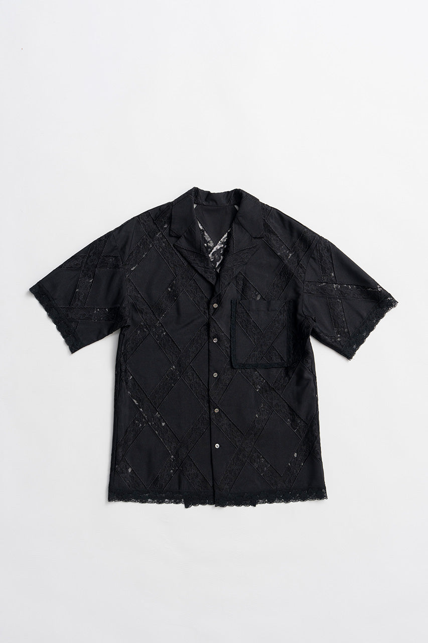 Cross-Lace Open-Neck Shirt - 26SUMMER 2nd