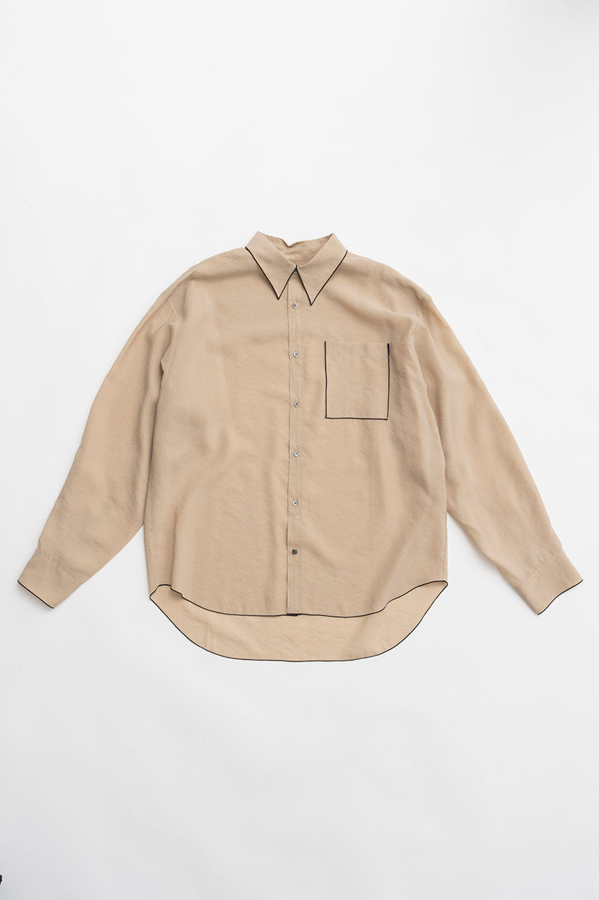 Contrast Trim Sheer Shirt - 2026 SPRING