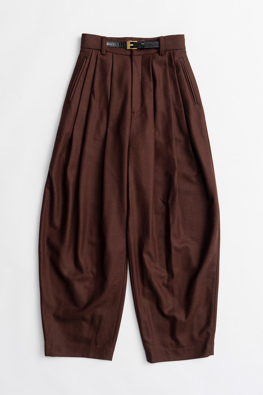Belted Cocoon Flannel Pants - 2026WINTER