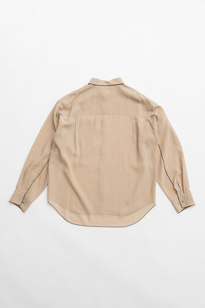 Contrast Trim Sheer Shirt - 2026 SPRING