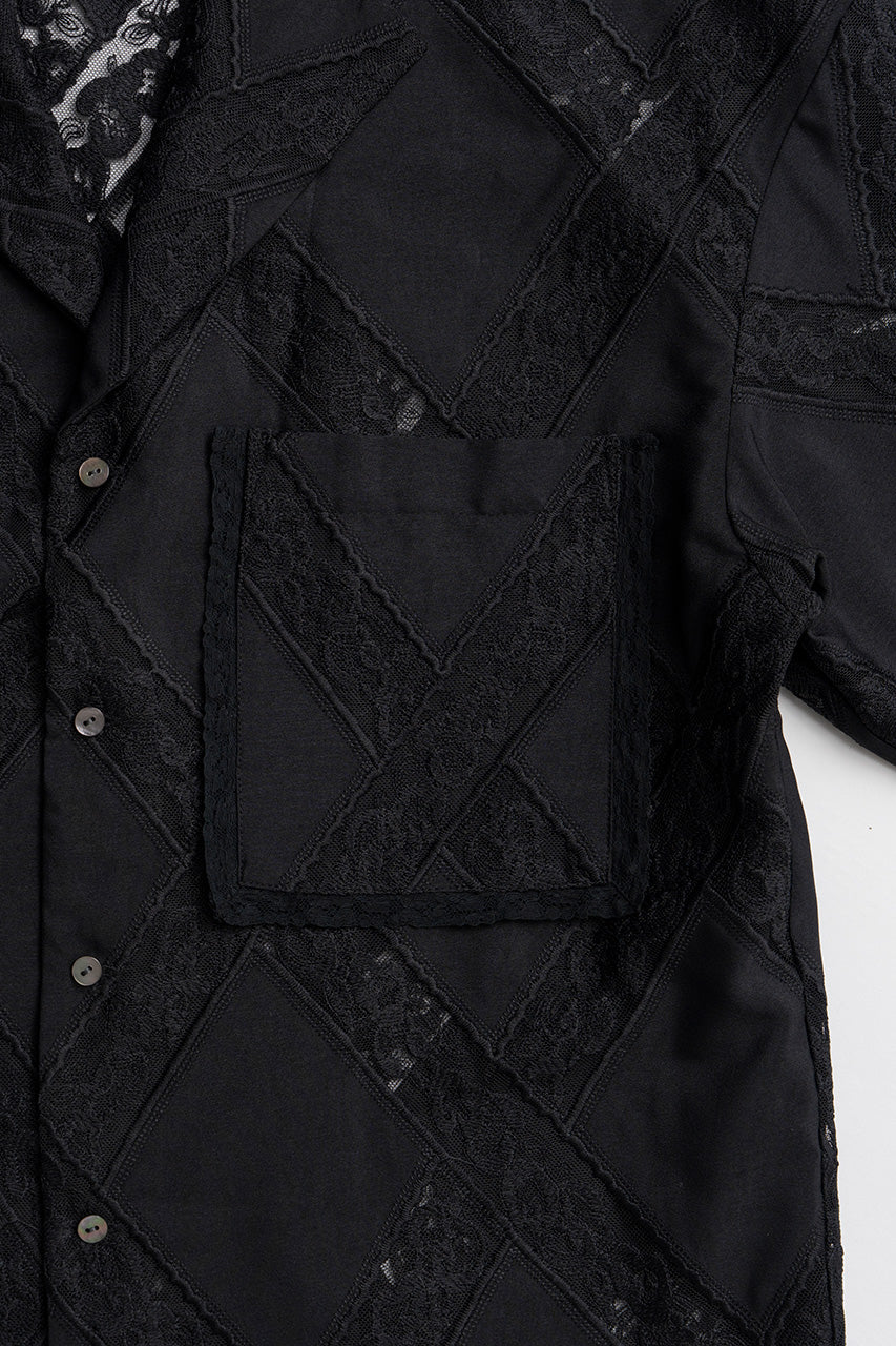 Cross-Lace Open-Neck Shirt - 26SUMMER 2nd