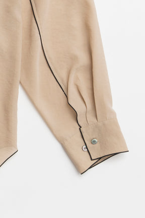 Contrast Trim Sheer Shirt - 2026 SPRING