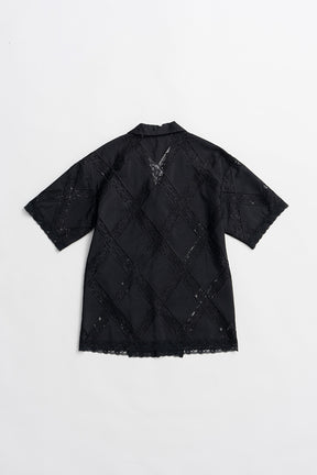 Cross-Lace Open-Neck Shirt - 26SUMMER 2nd